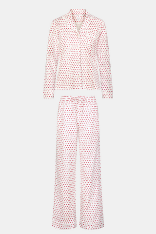 Roller Rabbit Pink Hearts Long Sleeve Polo Pajamas