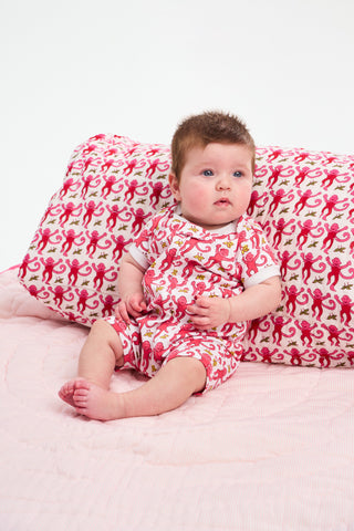 Roller Rabbit Pink Monkey Infant Short Sleeve Onesie
