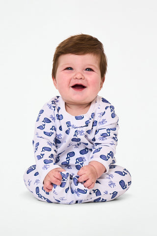 Roller Rabbit Infant Blue Moby Zipper Footie
