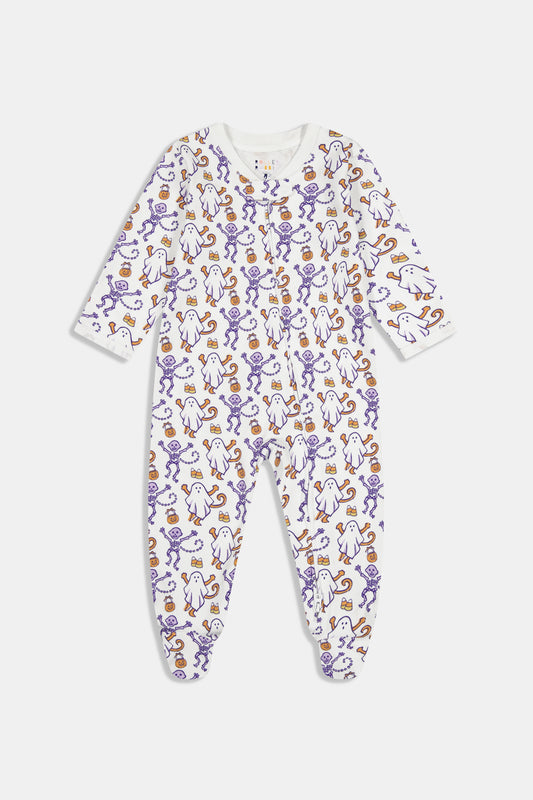 Roller Rabbit Orange Infant Trick or Treat Zipper Footie view 2
