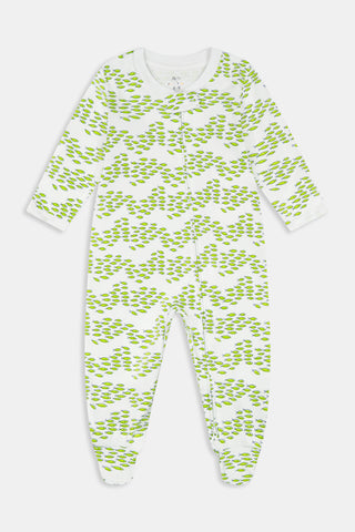 Roller Rabbit Lime Infant Minnows Zipper Footie