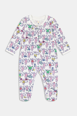 Infant CT Monkey Zipper Footie