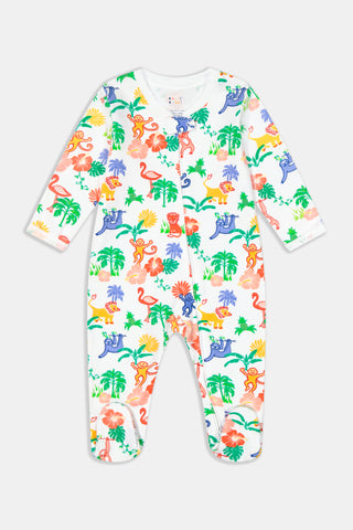 Infant Jungle Party Zipper Footie