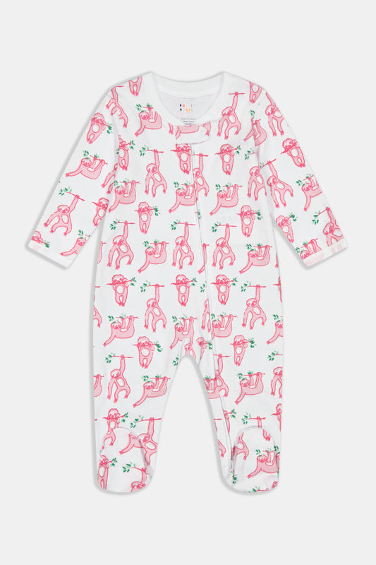 Infant Sleepy Sloth Zipper Footie view 1