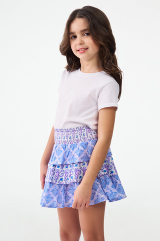 Little Girls Purple Smocked Skirt