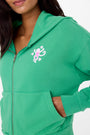 Roller Rabbit Kelly Green Monkey Puff Cropped Zip Up