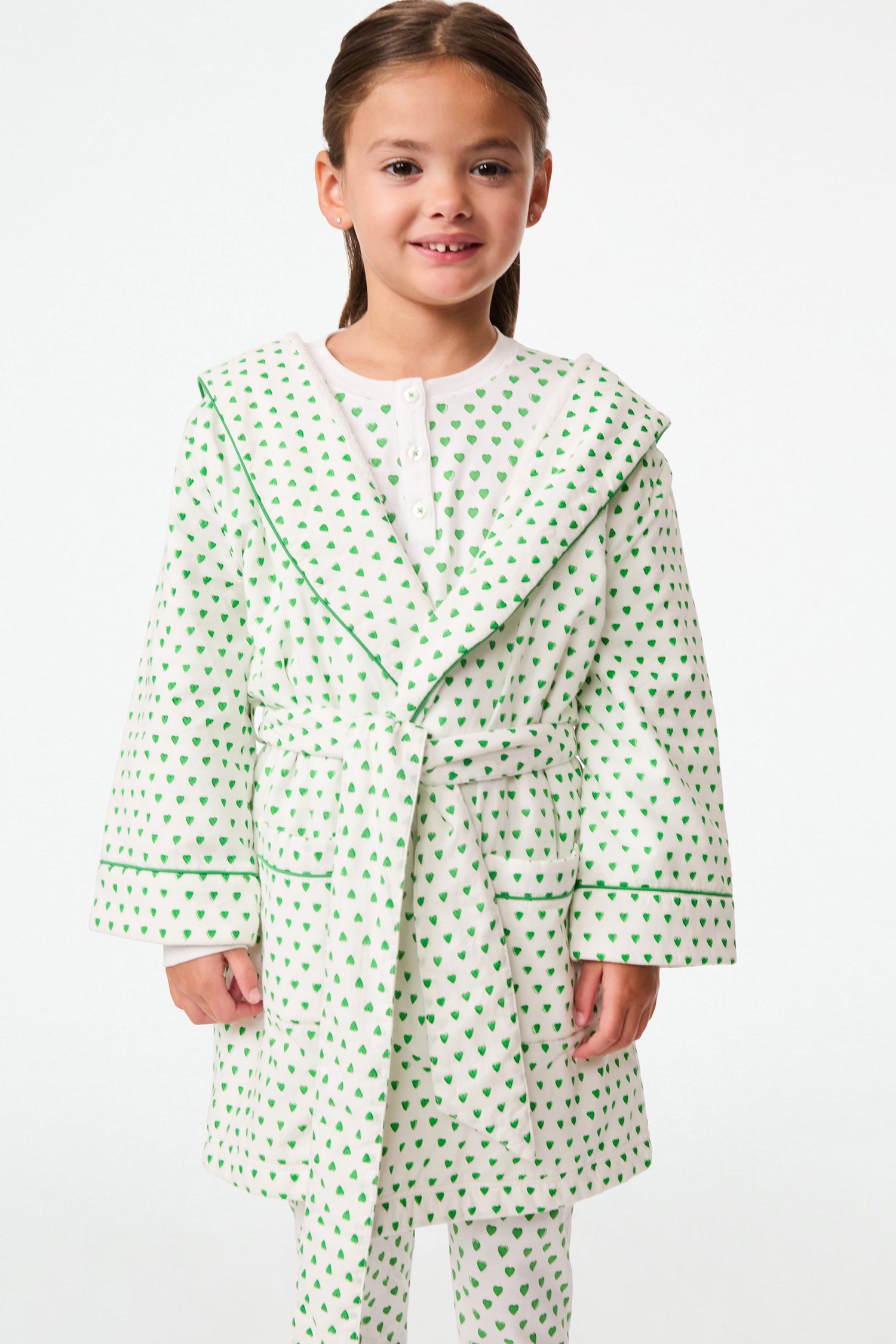 Roller Rabbit Emerald Kids Hearts Cosmo Robe