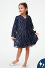 Roller Rabbit Navy Kids Lurex Dot Nyala Dress