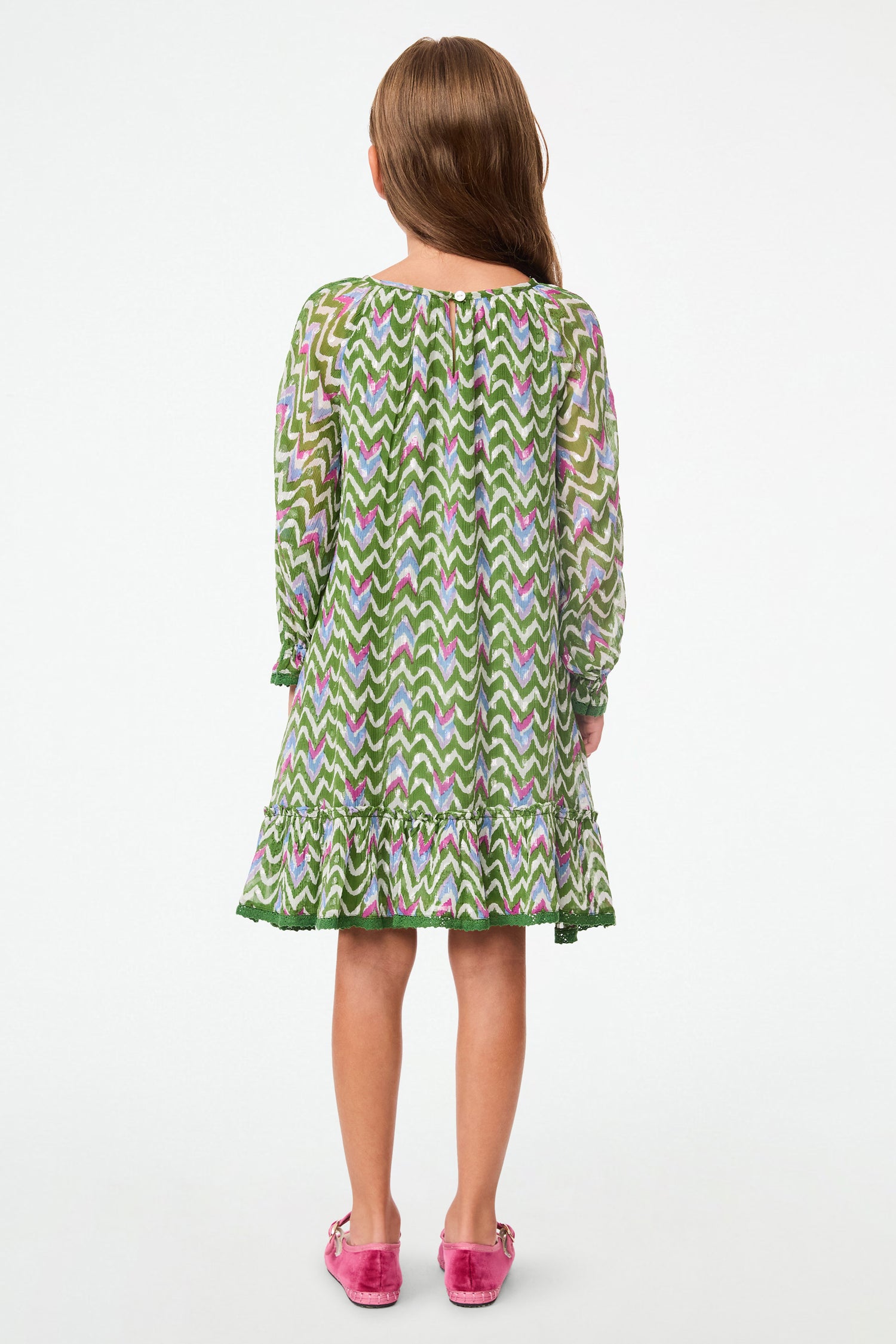 Roller Rabbit Green Kids Olivia Ikat Iria Dress