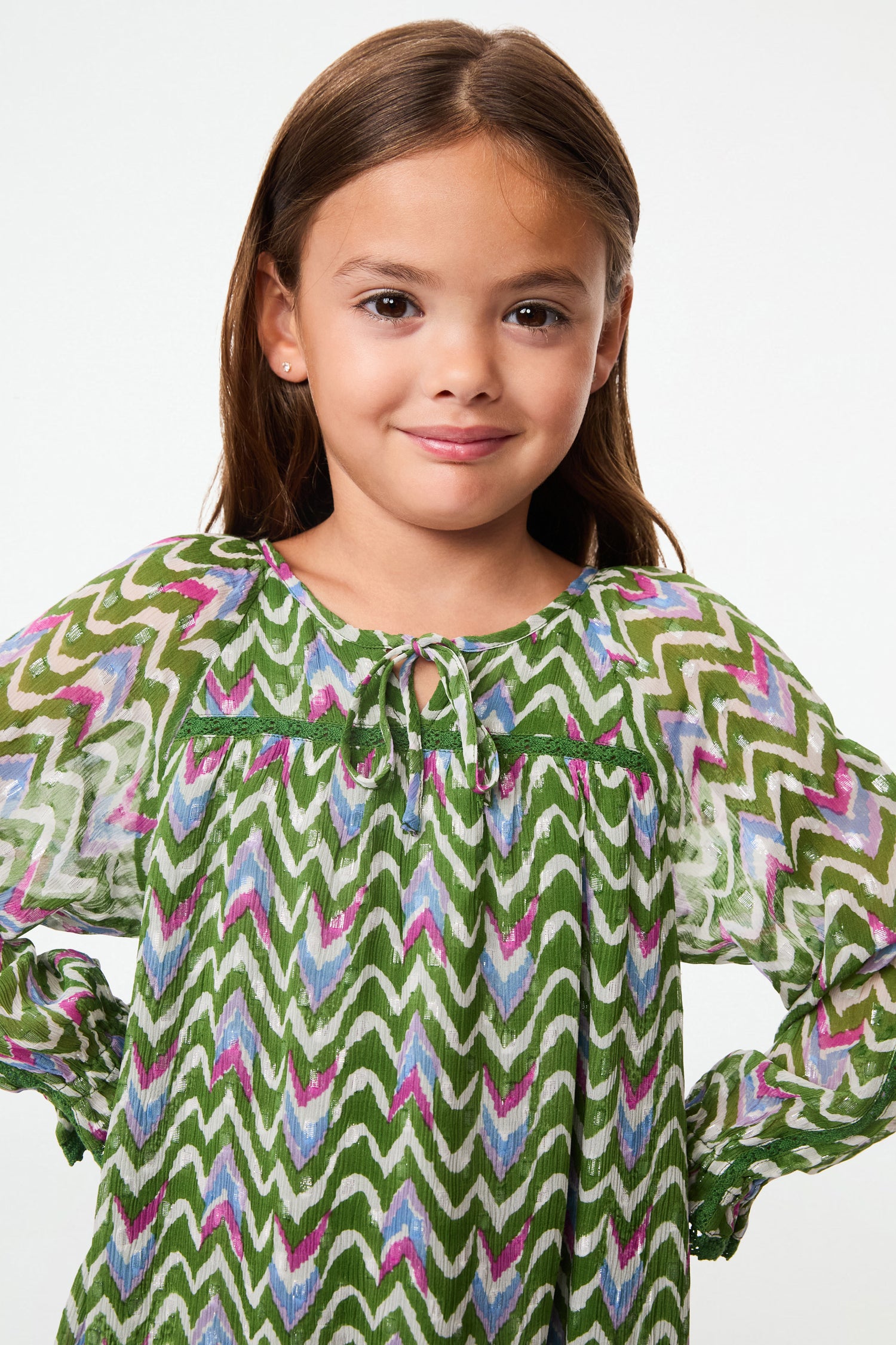 Roller Rabbit Green Kids Olivia Ikat Iria Dress