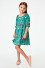 Roller Rabbit Green Kids Pavone Floral Nancy Dress