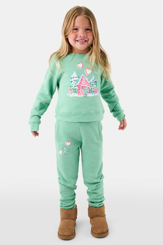 ROLLER RABBIT GREEN KIDS COZY CABIN SWEATPANTS