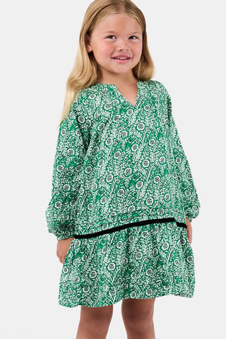 ROLLER RABBIT GREEN KIDS FERN FLORAL NYALA DRESS