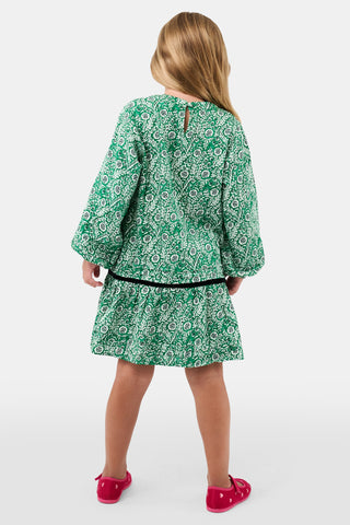 ROLLER RABBIT GREEN KIDS FERN FLORAL NYALA DRESS