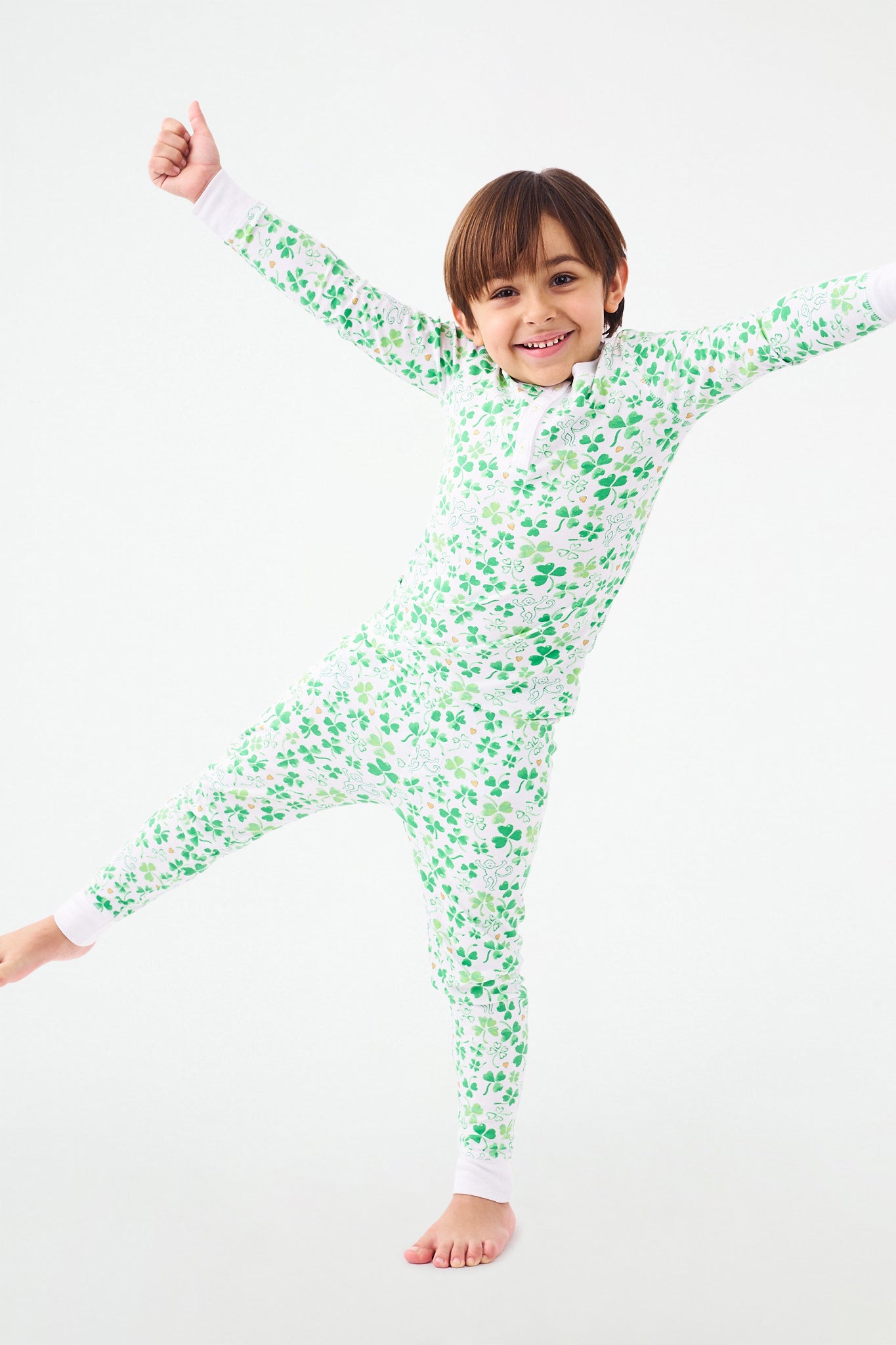 Roller Rabbit Kids Painted Shamrock Pajamas Green view 1