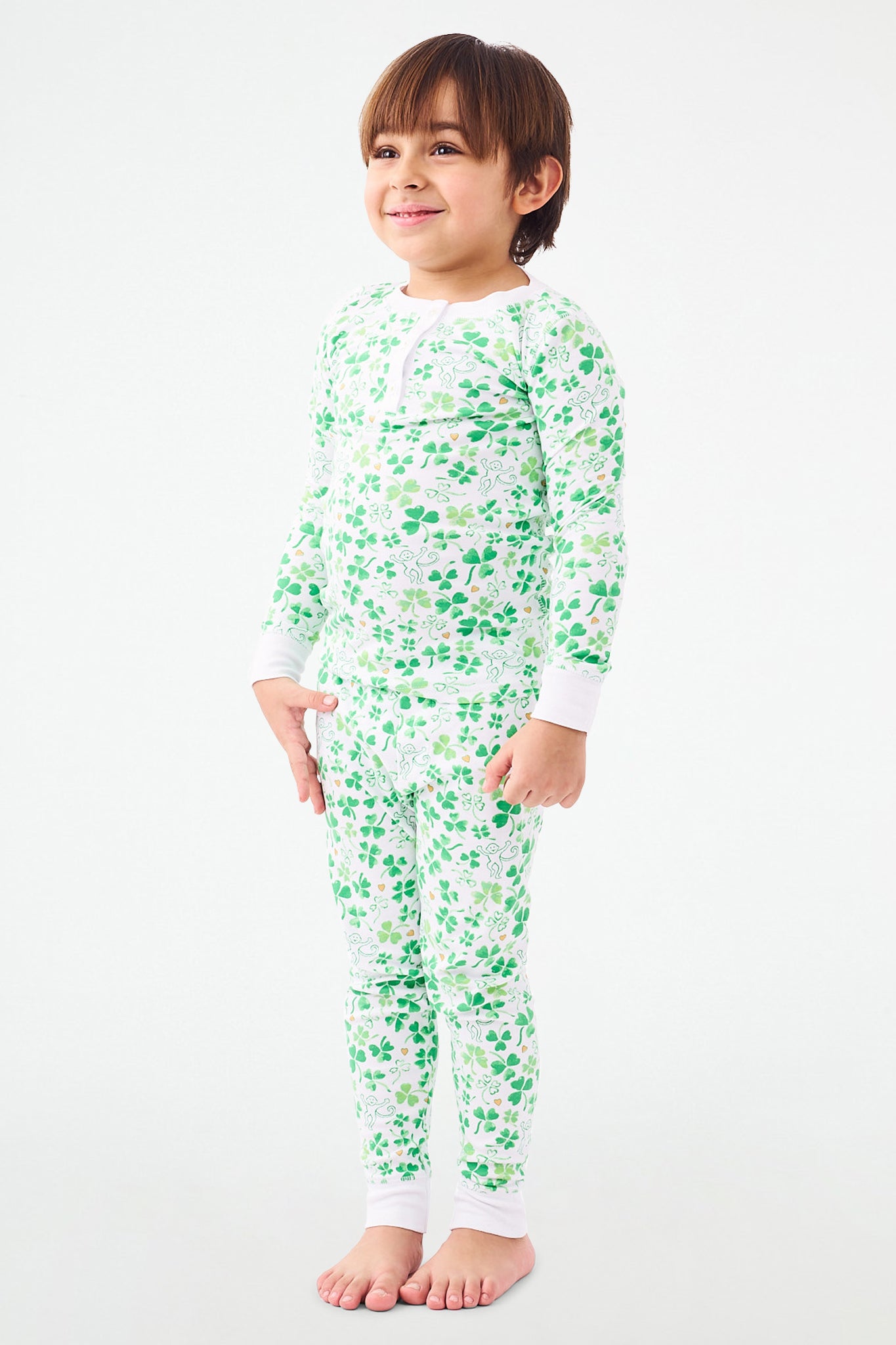 Roller Rabbit Kids Painted Shamrock Pajamas Green view 2