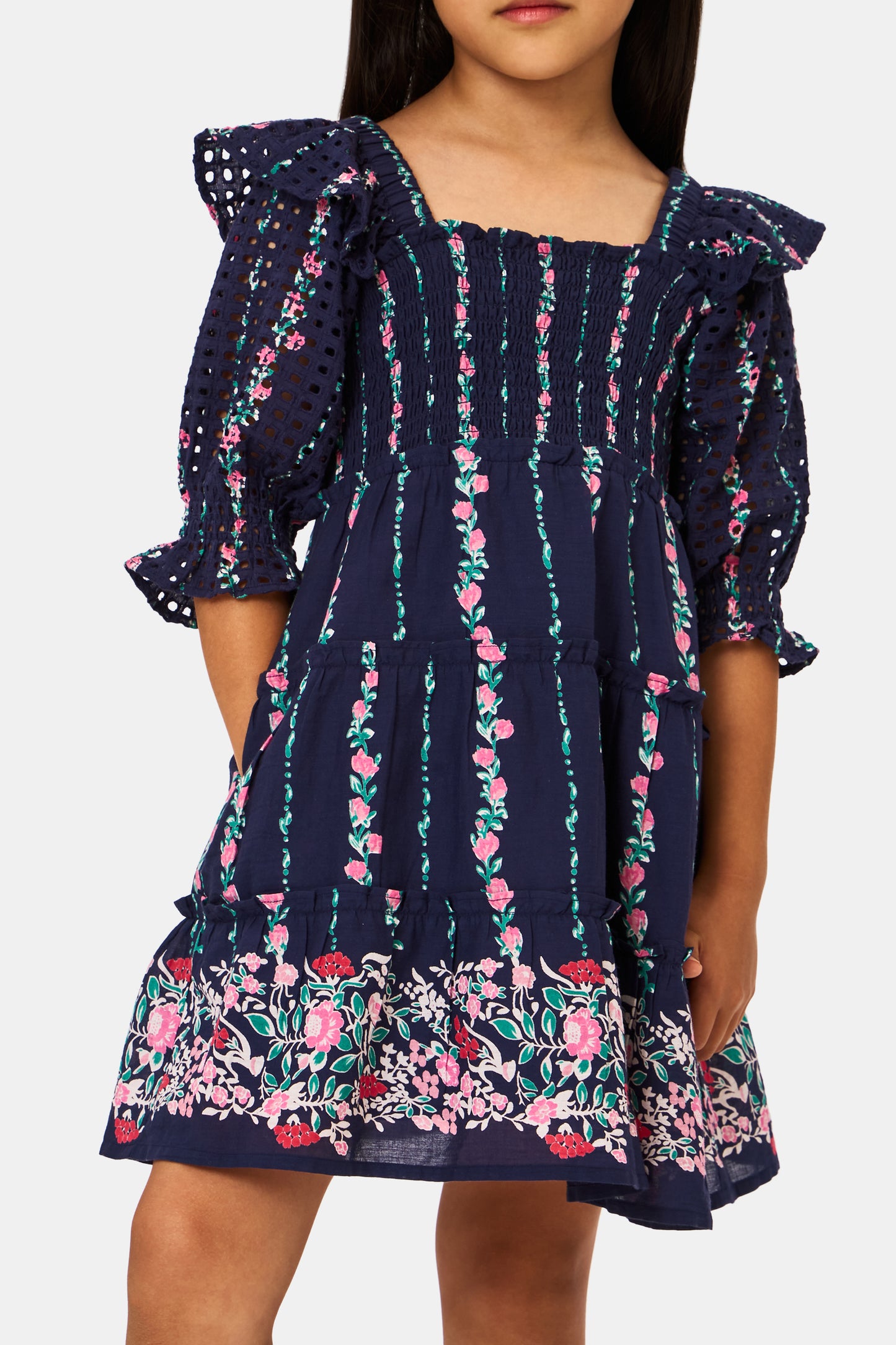 Roller Rabbit Navy Kids Alba Eyelet Ciera Dress view 3