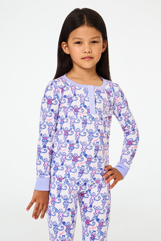 Roller Rabbit Berry Kids Cheer Monkey Pajamas view 1