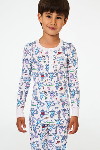 Roller Rabbit Kids Chicago Blue Monkey Pajamas