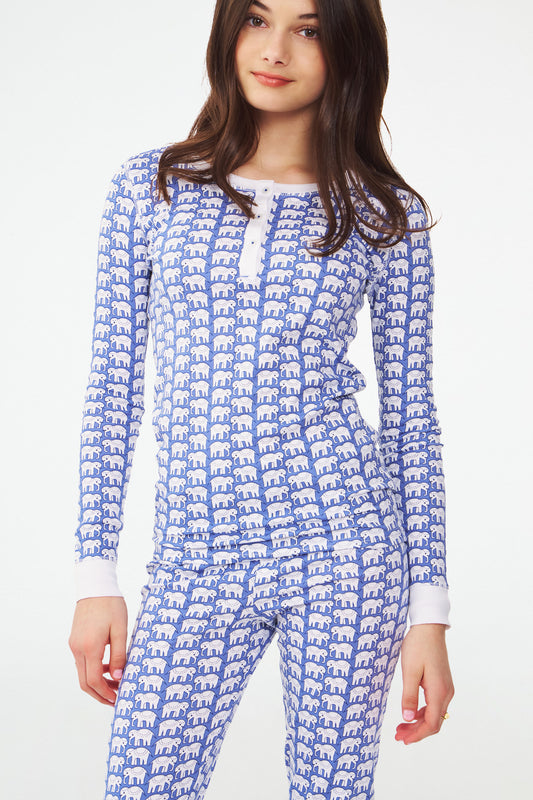 Roller Rabbit Blue Kids Hathi Pajamas view 2