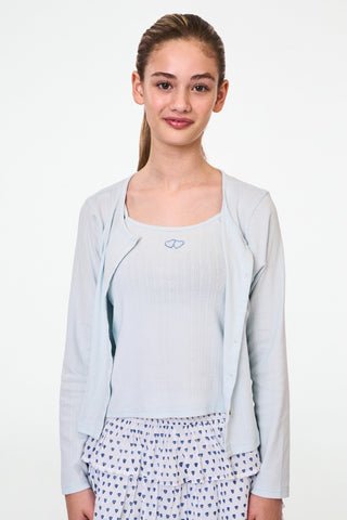 Kids Hearts Pointelle Heidi Cardigan