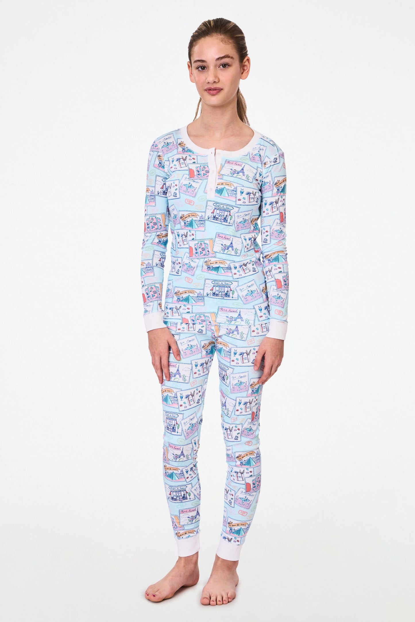 Roller Rabbit Kids Blue Paris Monkey Pajamas view 5