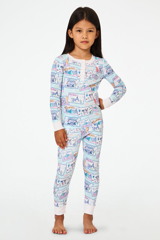 Roller Rabbit Kids Blue Paris Monkey Pajamas view 2