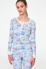 Roller Rabbit Kids Blue Paris Monkey Pajamas