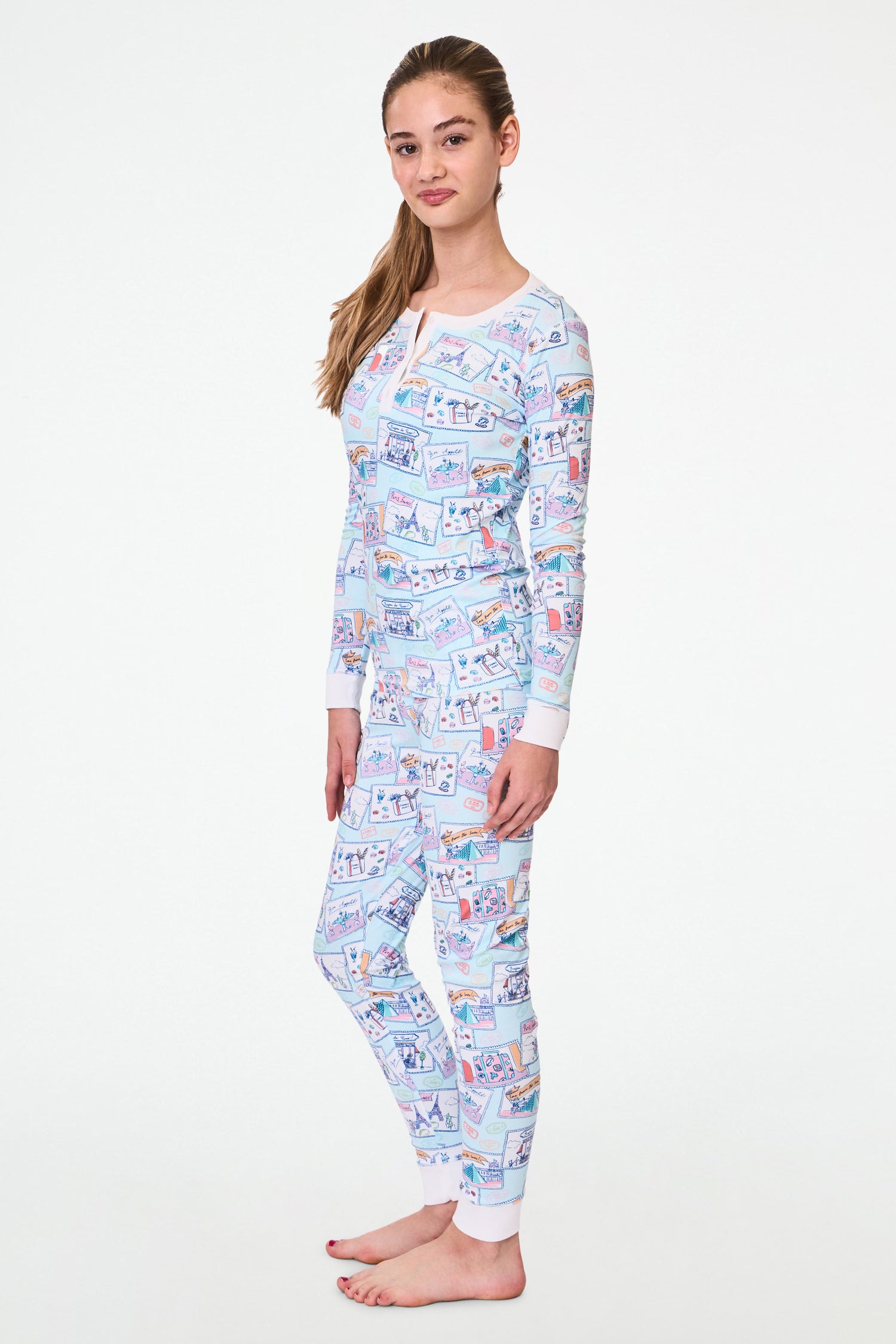 Roller Rabbit Kids Blue Paris Monkey Pajamas  view 6