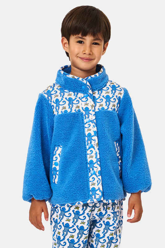 Roller Rabbit Kids Blue Monkey Lizzie Fleece Jacket view 2