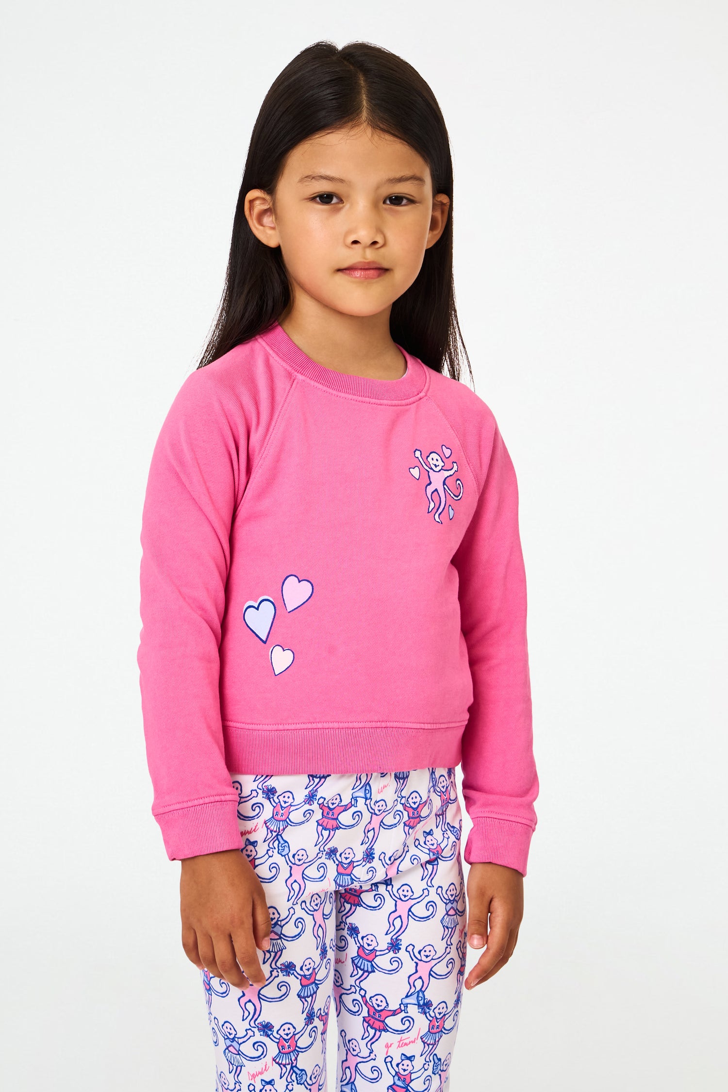 Roller Rabbit Kids Berry Monkey Love Crewneck  view 1