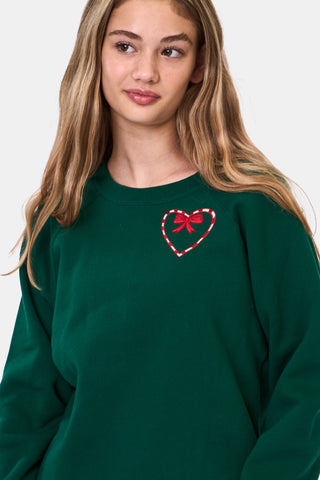 ROLLER RABBIT GREEN KIDS SNOW VILLAGE CREWNECK