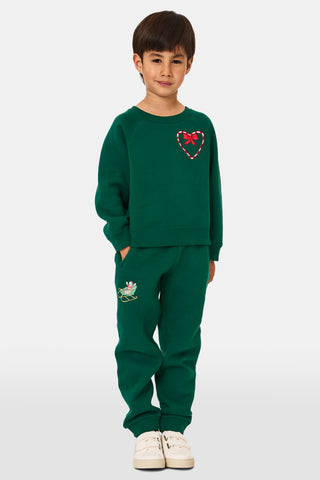 ROLLER RABBIT GREEN KIDS SNOW VILLAGE SWEATPANTS