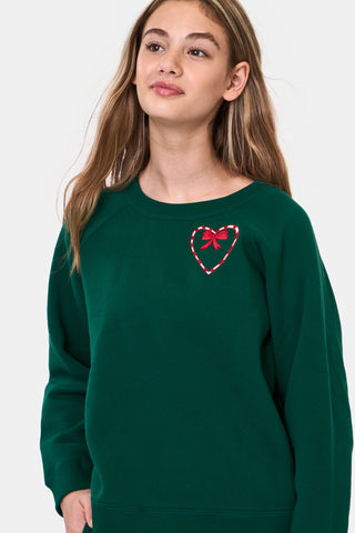 ROLLER RABBIT GREEN KIDS SNOW VILLAGE CREWNECK