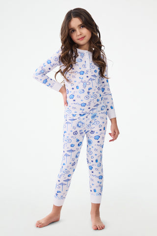 Roller Rabbit Kids Blue Latte Lane Pajamas