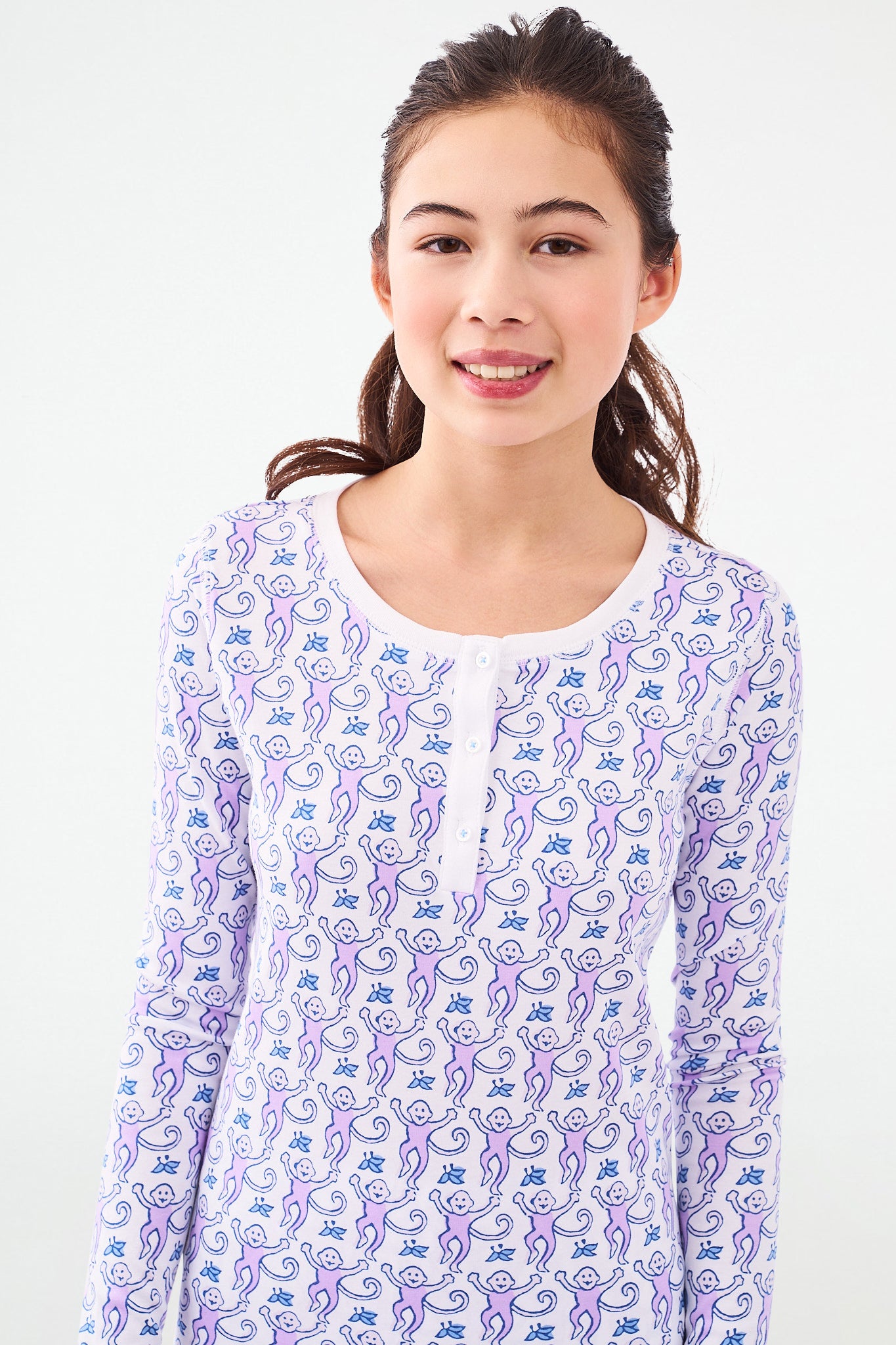Roller Rabbit Monkey Fiora Set in Blue, Large, Cotton Roller Rabbit Monkey Fiora Set in Blue, Large, Cotton