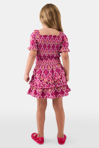 ROLLER RABBIT KIDS BURGUNDY MARQUIS FLORAL ELSIE TOP