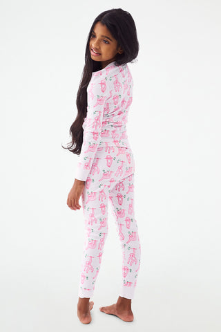 Roller Rabbit Kids Sleepy Sloth Pajamas Pink