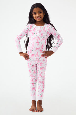 Roller Rabbit Kids Sleepy Sloth Pajamas Pink