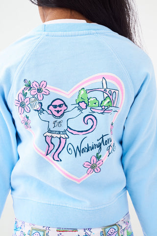 Roller Rabbit Kids Georgetown Monkey Crewneck Blue
