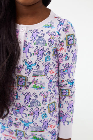 Roller Rabbit Kids Georgetown Monkey Pajamas Purple