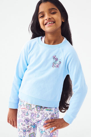 Roller Rabbit Kids Georgetown Monkey Crewneck Blue