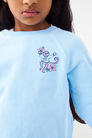 Roller Rabbit Kids Georgetown Monkey Crewneck Blue