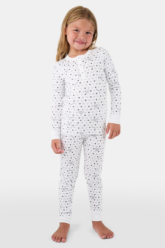 Kids Quilted Hearts Pajamas view 2