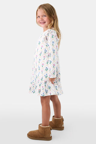 ROLLER RABBIT WHITE KIDS WILDFLOWER JEMINA ISA DRESS