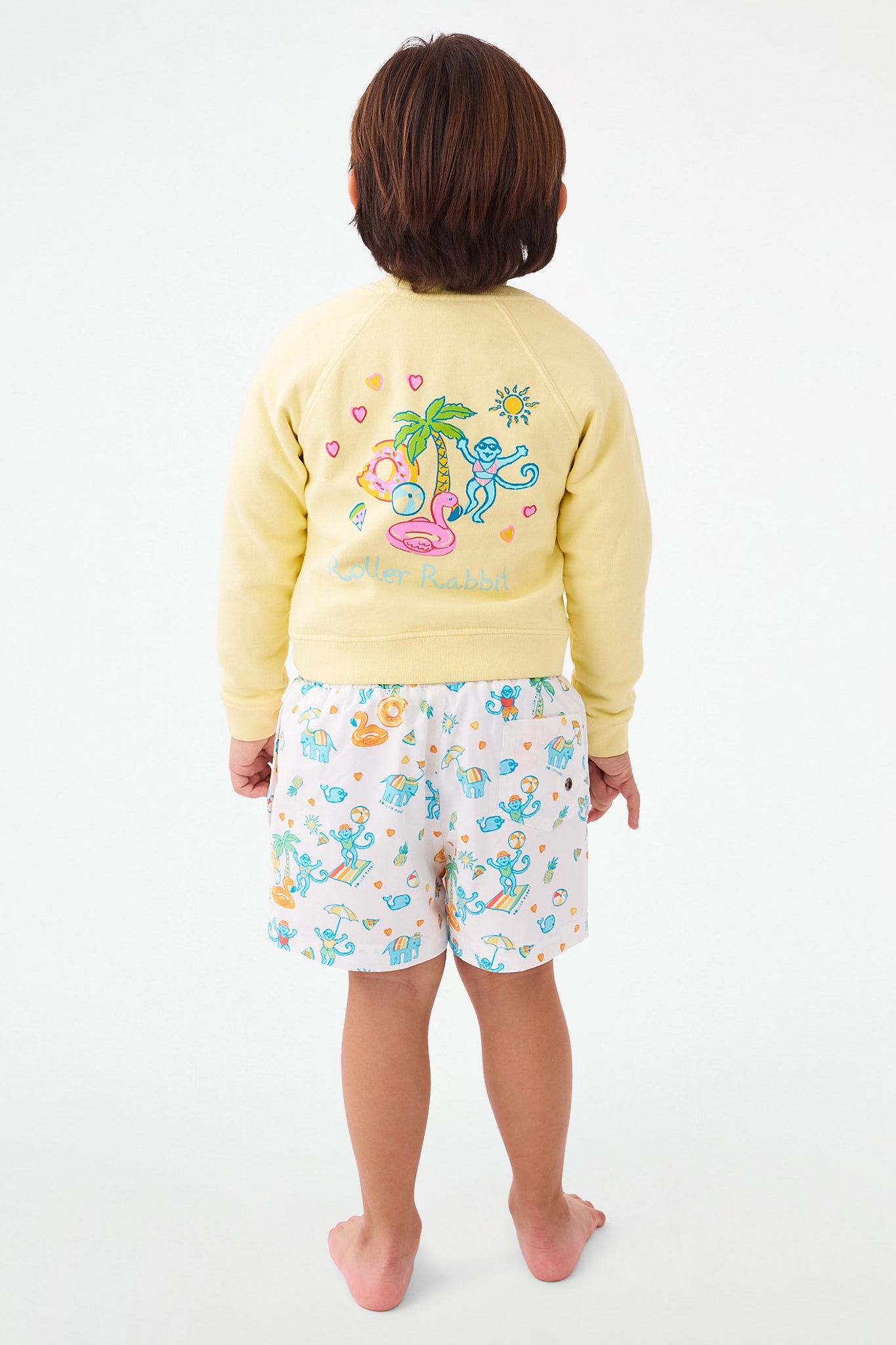 Roller Rabbit Kids Pool Party Crewneck Yellow view 4