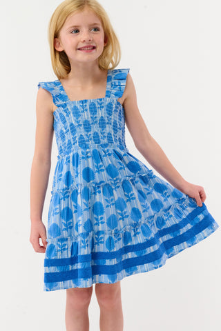 Roller Rabbit Blue Kids Linna Floral Ceri Dress