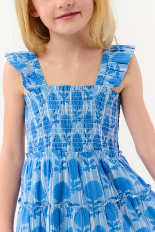 Roller Rabbit Blue Kids Linna Floral Ceri Dress
