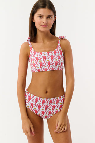 Kids Monkey/Hearts Reversible Cora Bikini
