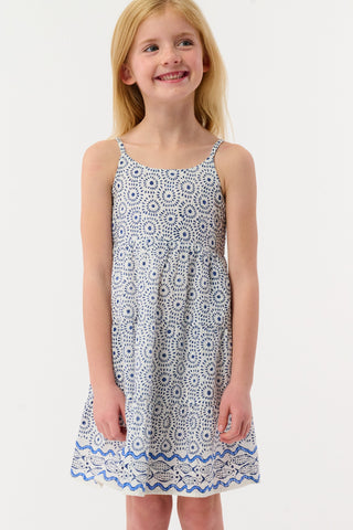 Roller Rabbit White Kids Naolin Fish Border Britt Dress